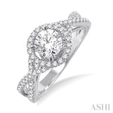 1/3 ctw Round Cut Diamond Semi-Mount Engagement Ring in 14K White Gold