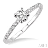 1/6 ctw Round Cut Diamond Semi-Mount Engagement Ring in 14K White Gold