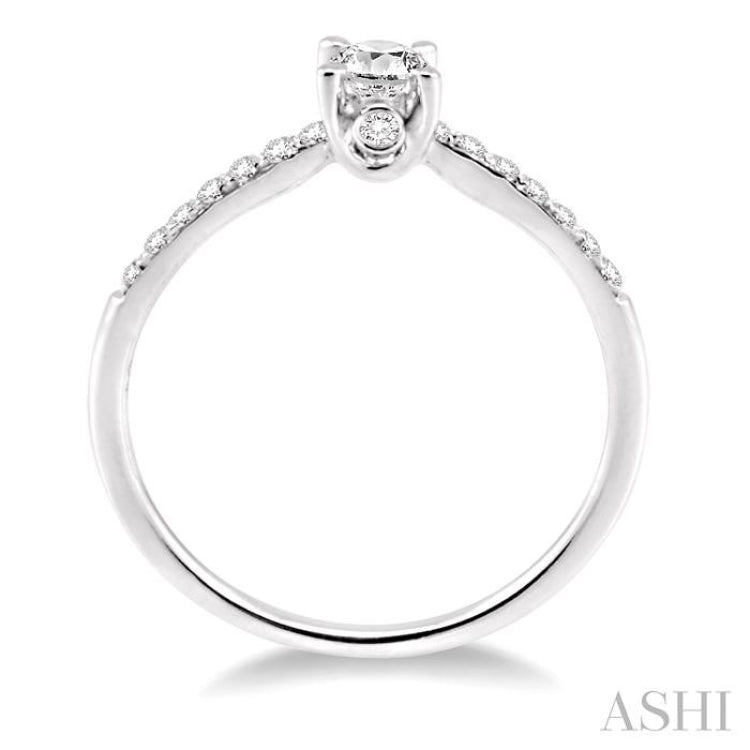 1/6 ctw Round Cut Diamond Semi-Mount Engagement Ring in 14K White Gold