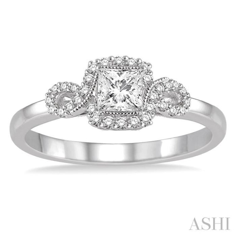 1/5 ctw Diamond Semi-mount Engagement Ring in 14K White Gold