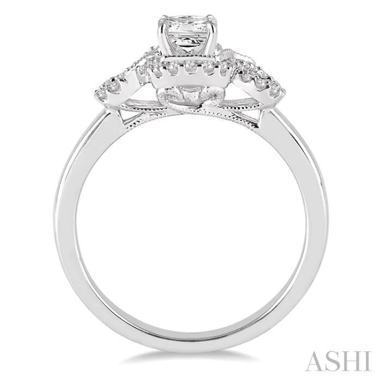 1/5 ctw Diamond Semi-mount Engagement Ring in 14K White Gold