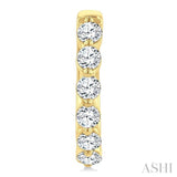 1 Ctw Prong Set Round Cut Diamond Hoop Earrings in 14K Yellow gold