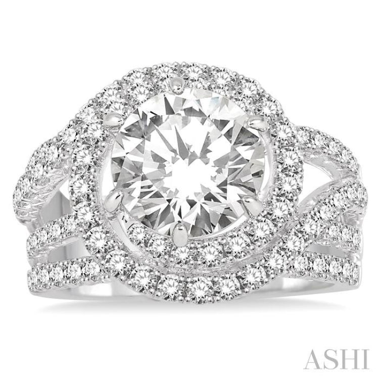 1 1/2 ctw Diamond Semi-mount Engagement Ring in 14K White Gold