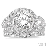 1 1/2 ctw Diamond Semi-mount Engagement Ring in 14K White Gold