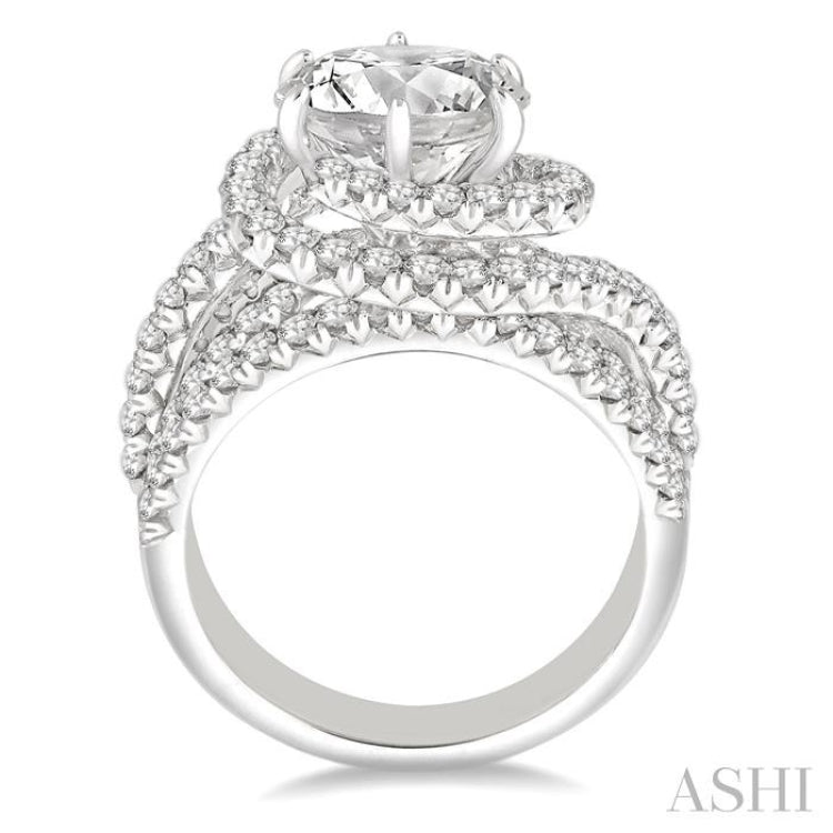1 1/2 ctw Diamond Semi-mount Engagement Ring in 14K White Gold
