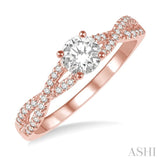 1/6 ctw Diamond Semi-mount Engagement Ring in 14K Rose Gold