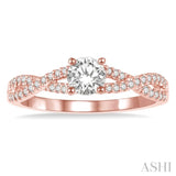 1/6 ctw Diamond Semi-mount Engagement Ring in 14K Rose Gold