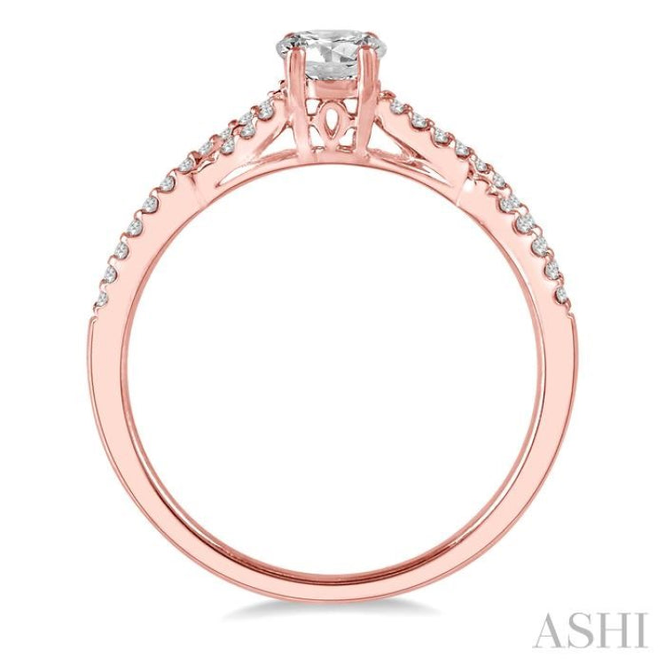1/6 ctw Diamond Semi-mount Engagement Ring in 14K Rose Gold