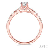 1/6 ctw Diamond Semi-mount Engagement Ring in 14K Rose Gold