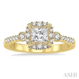 1/4 Ctw Diamond Semi-mount Engagement Ring in 14K Yellow Gold