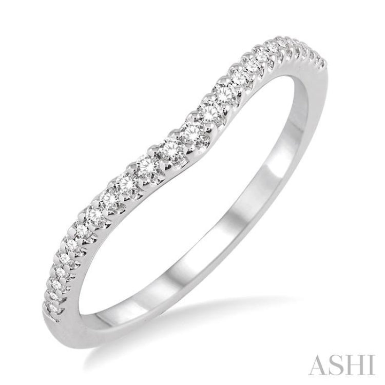 1/6 ctw Round Cut Diamond Wedding Band in 14K White Gold