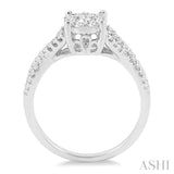 1/3 ctw Lovebright Round Cut Diamond Engagement Ring in 14K White Gold