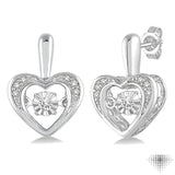 1/10 ctw Round Cut Diamond Emotion Heart Earrings in Sterling Silver
