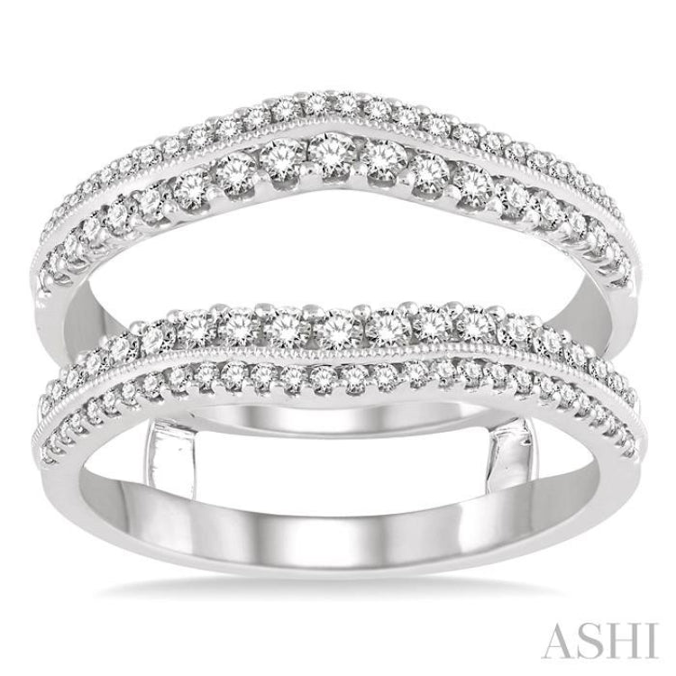 5/8 ctw Round Cut Diamond Insert Ring in 14K White Gold