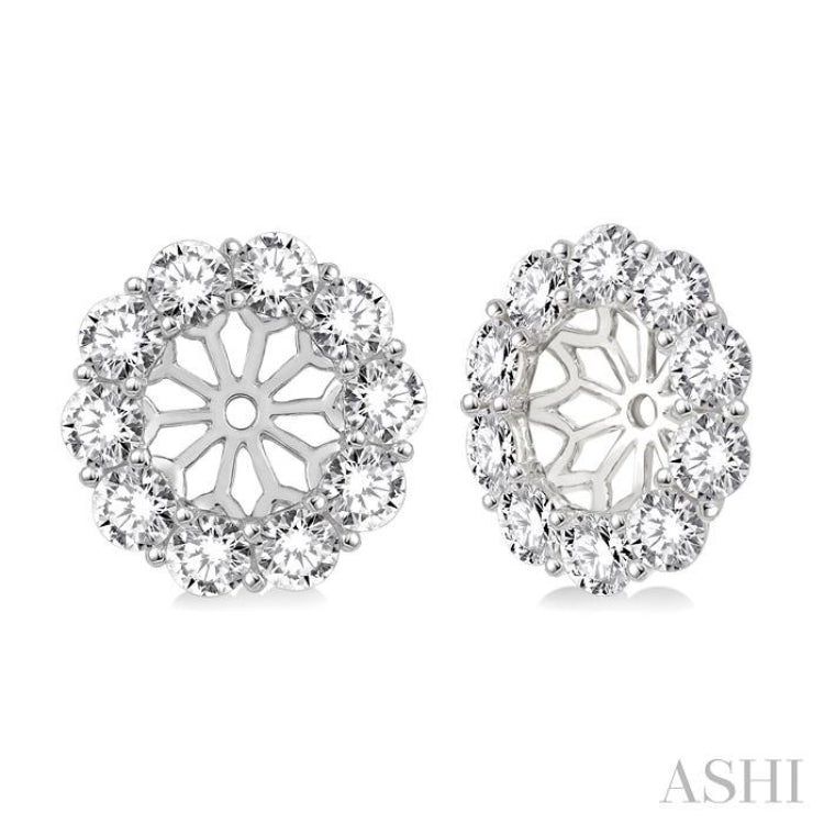 1 ctw Round Cut Diamond Earring Jacket in 14K White Gold
