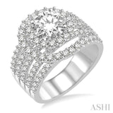 1 3/8 ctw Diamond Semi-mount Engagement Ring in 14K White Gold