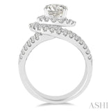 1 3/8 ctw Diamond Semi-mount Engagement Ring in 14K White Gold