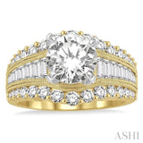 1 1/2 ctw Diamond Semi-mount Engagement Ring in 14K Yellow and White Gold