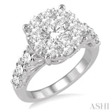 2 ctw Round Diamond Lovebright Ring in 14K White Gold