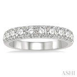 1 ctw 11 Stone Round Cut Diamond Wedding Band in 14K White Gold