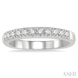 1/3 Ctw 11 Stone Round Cut Diamond Wedding Band in 14K White Gold