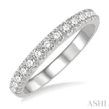1/2 Ctw 15Stones Round Cut Diamond Wedding Band in 14K White Gold