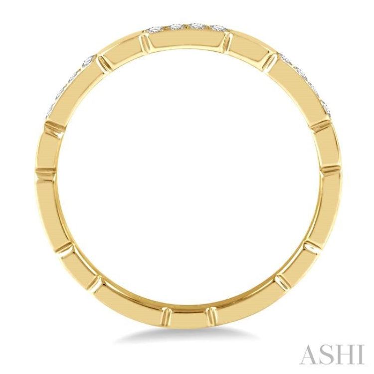 1/10 Ctw Round Cut Diamond Block Stackable Band in 14K Yellow Gold