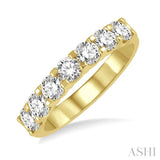 1 ctw Round Cut 7 Stone Diamond Wedding Band in 14K Yellow Gold