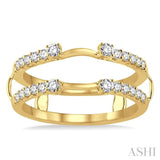 3/8 ctw Round Cut Diamond Insert Ring in 14K Yellow Gold