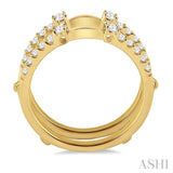 3/8 ctw Round Cut Diamond Insert Ring in 14K Yellow Gold