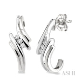 1/10 ctw Round Cut Diamond Earrings in Sterling Silver