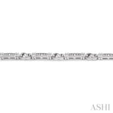 1/10 ctw Knot Shape Single Cut Diamond Link Bracelet in Sterling Silver