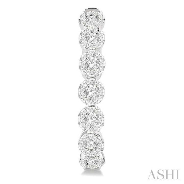 1 ctw Round Cut Lovebright Diamond Hoop Earrings in 14K White Gold