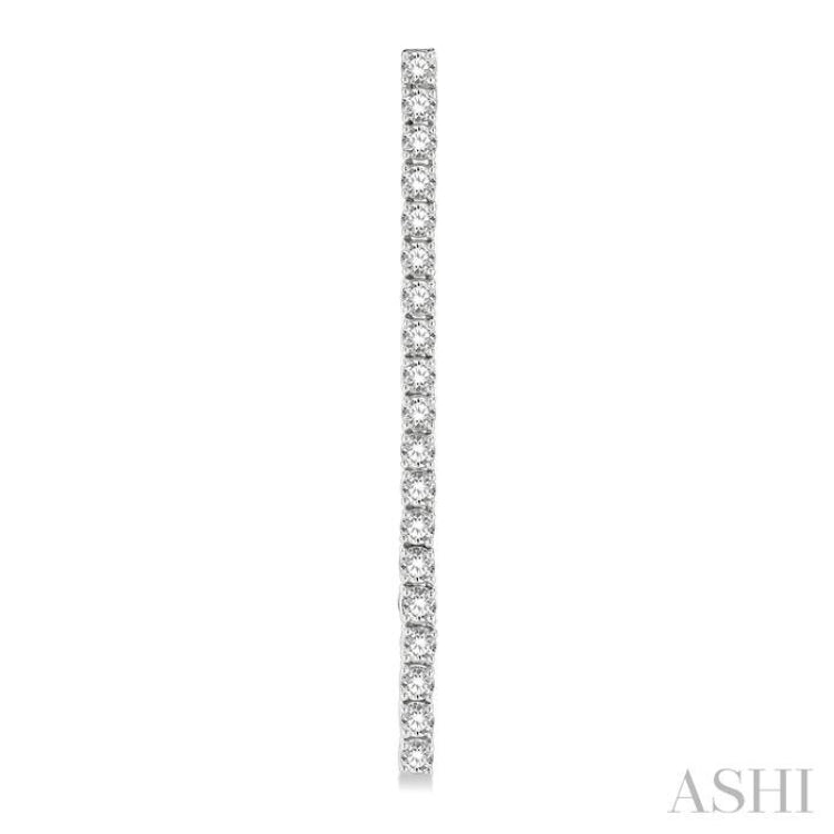 2 ctw Single Line Drop Round Cut Diamond Tennis Earring in 14K White Gold