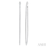 1 1/2 ctw Inside & Outside Round Cut Diamond Hoop Earring in 14K White Gold