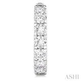 2 Ctw Round Cut Diamond Hoop Earrings in 14K White Gold