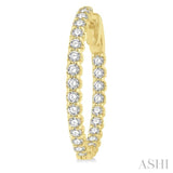 1 1/2 Ctw Inside-Out Round Cut Diamond Hoop Earrings in 14K Yellow Gold