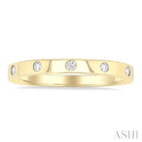 1/10 Ctw Flush Bezel Set Diamond Fashion Band in 10K Yellow Gold