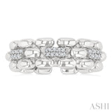 1/10 Ctw Bold Panther Link Round Cut Diamond Fashion Ring in Sterling Silver
