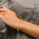 14k Polished Twisted 3.00mm Hinged Oval Bangle Bracelet