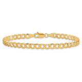 14K 10 inch 4.3mm Semi-Solid Curb with Lobster Clasp Anklet