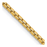 14K 22 inch 1.9mm Box with Lobster Clasp Chain