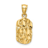 14K Diamond-cut Nugget Pendant