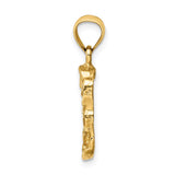 14K Diamond-cut Nugget Pendant