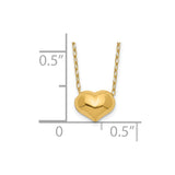 14k Madi K Small Hollow Heart 17 inch with 1 inch extender Necklace