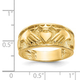 14k Mens Polished Claddagh Band