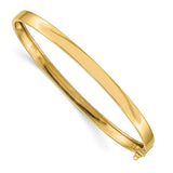 14K Polished 5.00mm Flexible Oval Bangle Bracelet