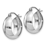 14k White Gold 7x19mm Polished Hoop Earrings