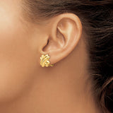 14k 14mm Polished X Omega Back Non-pierced Earrings