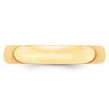 14k Yellow Gold 4mm Lightweight Half Round Wedding Band Size 9